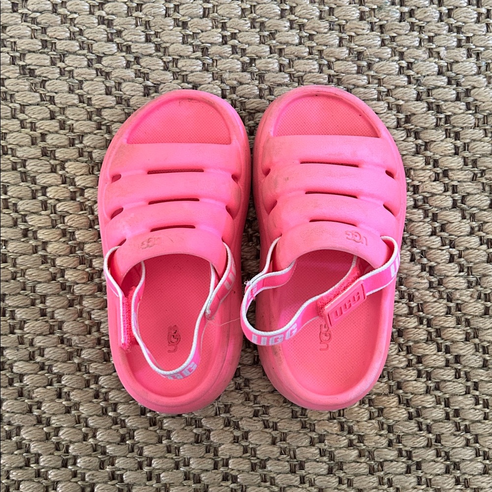 UGG Vibrant Pink Toddler Slide Sandals